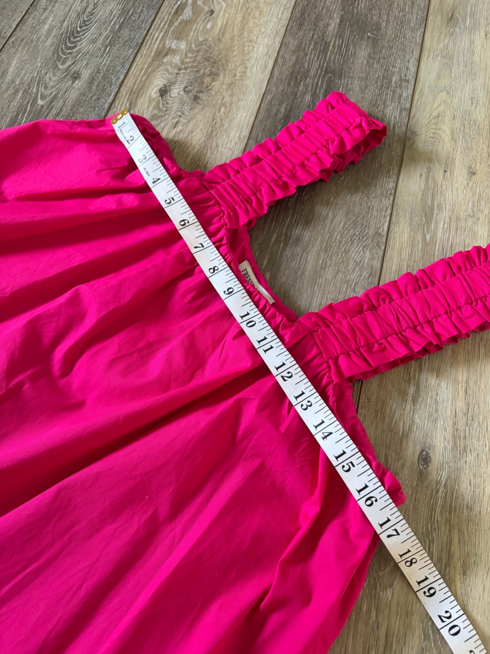 Freshman Hot Pink Ruffle Poplin Top - Picture 8 of 9